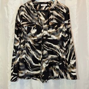 Calvin Klein Abstract Print Blouse - Size Medium